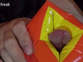 Water wing wanking on inflatable mattress by downfreak