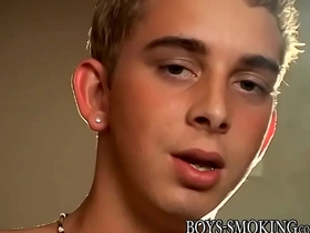 Cute hoyt jaeger smokes cigars while jerking off and cumming