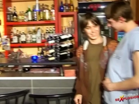 Young bareback boys fun