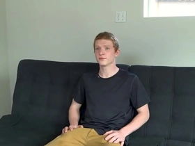 Auditioning ginger jerking off until cumshot