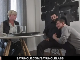 Teen boy william moore lets stepdad markus kage pound him in front of stepmom
