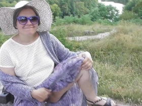 Hairy mature upskirt on the carriage