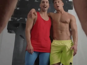 Olivier robert bends over at the yoga session & offers his ass for felix fox & tayler tash to fuck - men