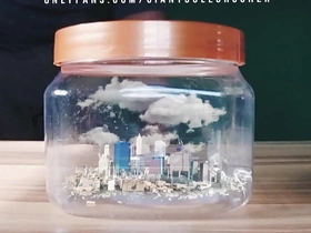 Shrunken city in a jar (fart   feet   cum)