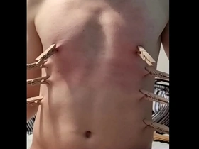 Cute teenage boy gets punished with whips, clamps, buttplug and facial!