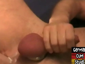 German jock threeway spitroasted and fingered for cum