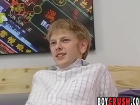 Cute twink sky sylvanus masturbates and cums after interview