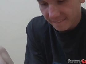 Feet fetish guy sniffing his shoes