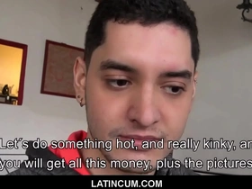 Young latino twink boy paid cash to fuck producer pov