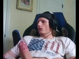 Matthew cole jerks off and cums all over his bed