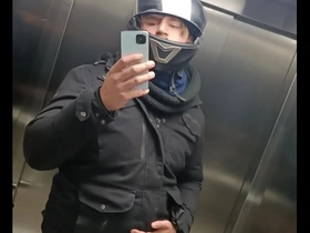 Beautiful food delivery guy shows cock and ass