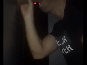 Huge cumshot in glory hole
