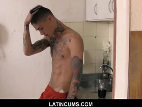 New straight latino teen roommate fucked by hot tattooed latino boy for cash