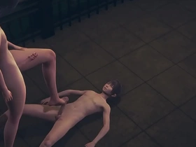 Sissy Venti gets a big dick surprise in this anime porn video.