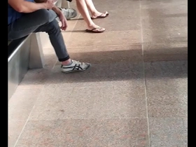 Horny guy in the train platform